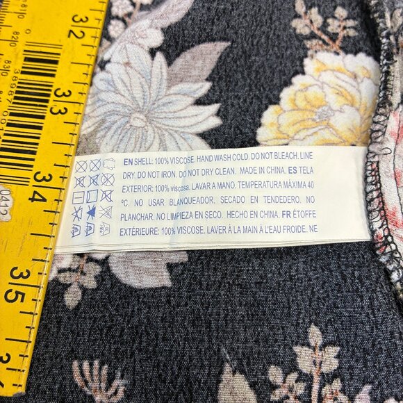 Lightweight Open Front Kimono Cardigan in Floral Black Size M, Forever 21 - Picture 5 of 5